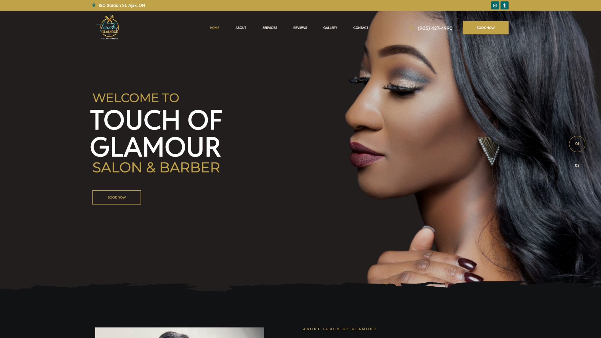 Touch of Glamour Website Sample